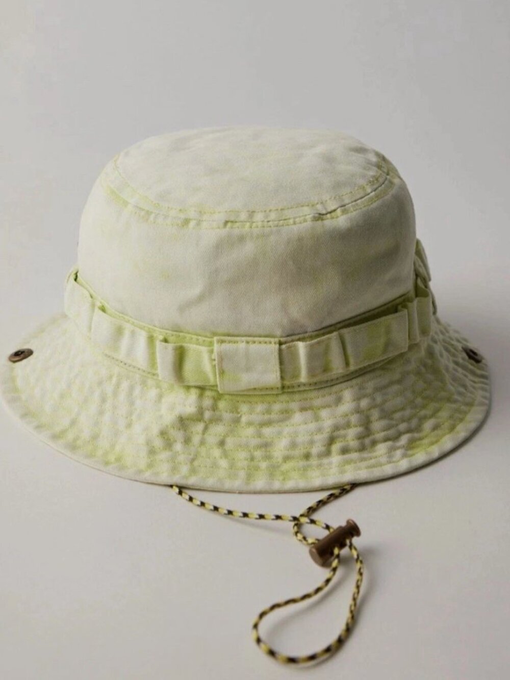 NWT Free People Happy Trails Bucket Hat in Washed Lime - Picture 4 of 5